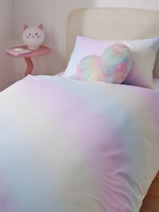 Rainbow Ombre Printed Polycotton Duvet Cover and Pillowcase Bedding Set - Image 2 of 6