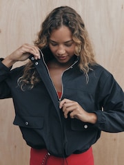 self. Navy Funnel Neck Jacket - Image 1 of 6
