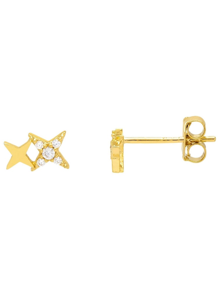 Estella Bartlett Gold Tone Duo Star Studs - Image 1 of 3