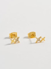 Estella Bartlett Gold Tone Duo Star Studs - Image 2 of 3