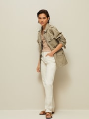 Khaki Green 100% Cotton Utility Jacket - Image 2 of 6