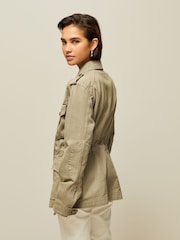Khaki Green 100% Cotton Utility Jacket - Image 3 of 6