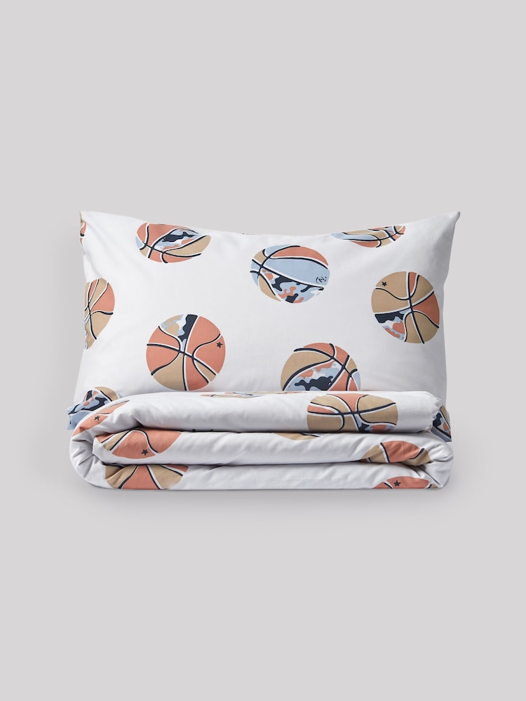 Neutral Basketball Duvet Cover and Pillowcase Set - Image 7 of 8
