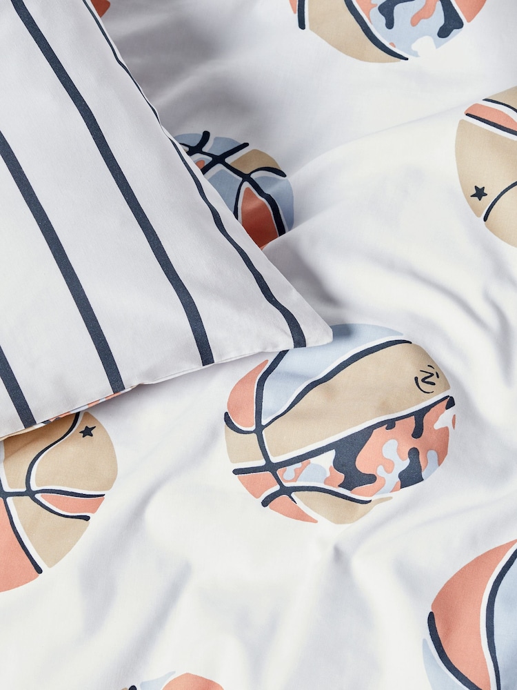 Neutral Basketball Duvet Cover and Pillowcase Set - Image 8 of 8