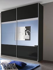 Rauch Dark Grey Courtney Glass and Centre 1.8m Sliding Mirror Semi Fitted Wardrobe - Image 1 of 2