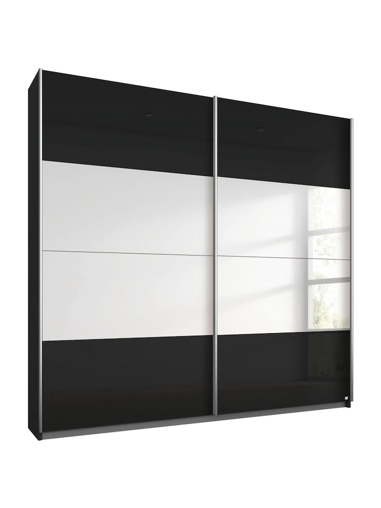 Rauch Dark Grey Courtney Glass and Centre 1.8m Sliding Mirror Semi Fitted Wardrobe - Image 2 of 2