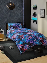 Glow In The Dark Gamer Duvet Cover and Pillowcase Set - Image 1 of 9