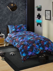 Glow In The Dark Gamer Duvet Cover and Pillowcase Set - Image 2 of 9
