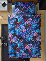 Glow In The Dark Gamer Duvet Cover and Pillowcase Set - Image 3 of 9