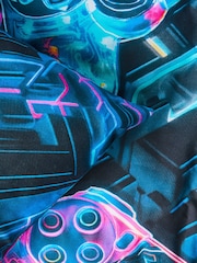 Glow In The Dark Gamer Duvet Cover and Pillowcase Set - Image 7 of 9