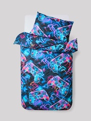 Glow In The Dark Gamer Duvet Cover and Pillowcase Set - Image 8 of 9