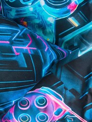 Glow In The Dark Gamer Duvet Cover and Pillowcase Set - Image 9 of 9