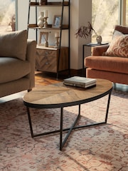 Dark Bronx Chevron Oak Effect Large Coffee Table - Image 3 of 7