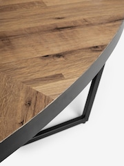 Dark Bronx Chevron Oak Effect Large Coffee Table - Image 6 of 7