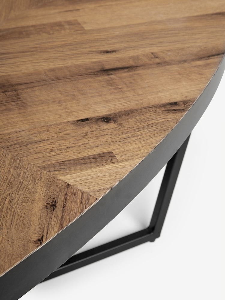 Dark Bronx Chevron Oak Effect Large Coffee Table - Image 8 of 8 Dark Bronx Chevron Oak Effect Large Coffee Table - Image 8 of 8