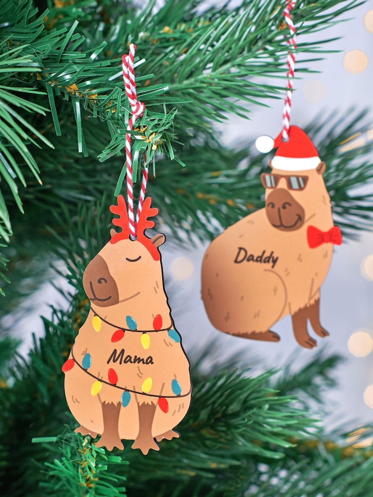 Personalised Capybara Christmas Tree Decoration by Oakdene - Image 1 of 3 Personalised Capybara Christmas Tree Decoration by Oakdene - Image 1 of 3