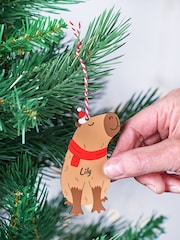 Personalised Capybara Christmas Tree Decoration by Oakdene - Image 2 of 3
