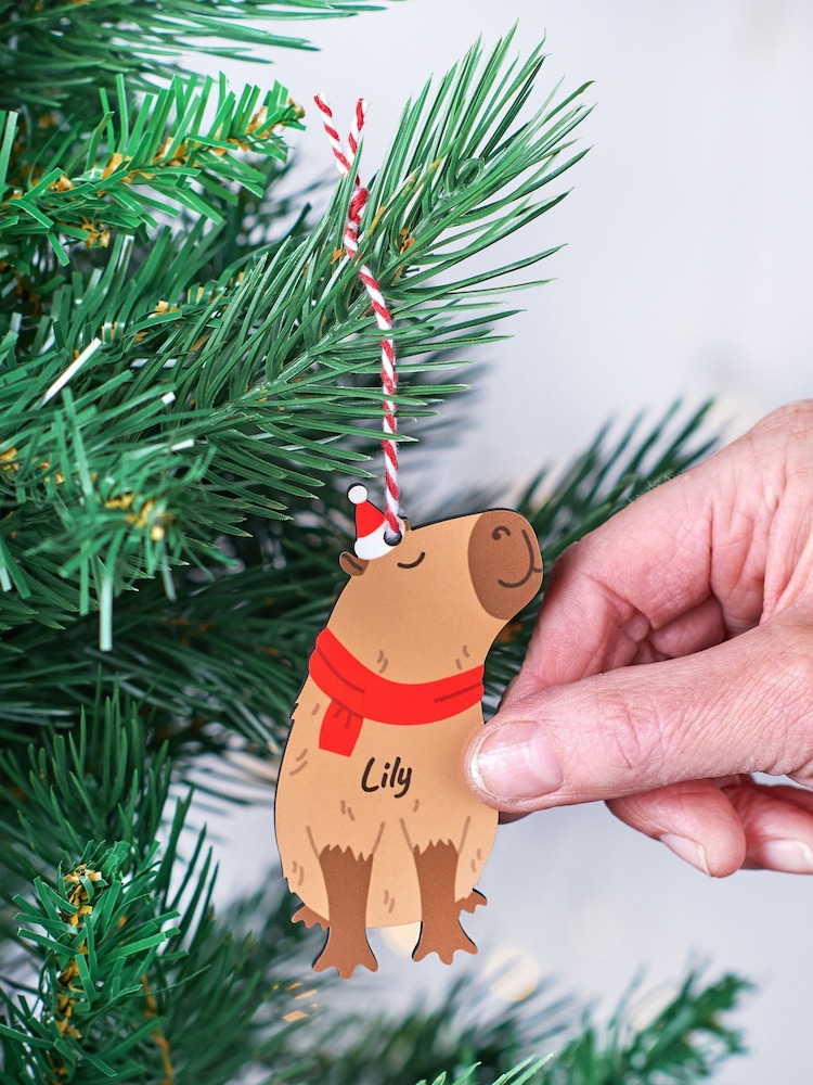 Personalised Capybara Christmas Tree Decoration by Oakdene - Image 2 of 3 Personalised Capybara Christmas Tree Decoration by Oakdene - Image 2 of 3