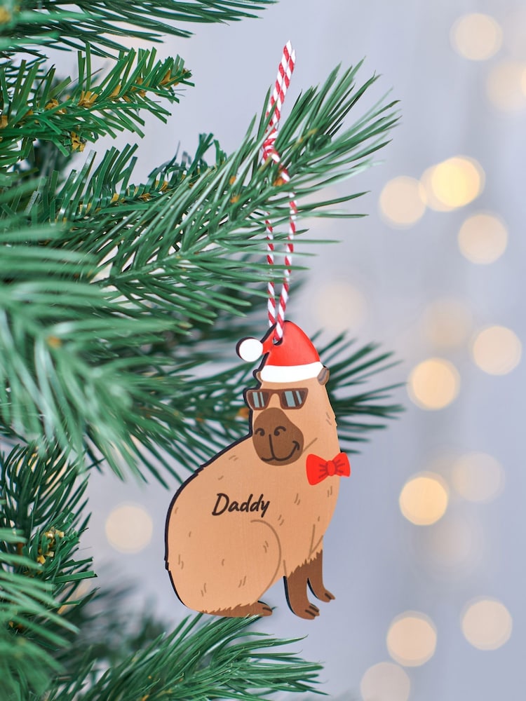 Personalised Capybara Christmas Tree Decoration by Oakdene - Image 3 of 3 Personalised Capybara Christmas Tree Decoration by Oakdene - Image 3 of 3