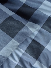 Blue Check Supersoft Brushed 100% Cotton Duvet Cover and Pillowcase Set - Image 6 of 6