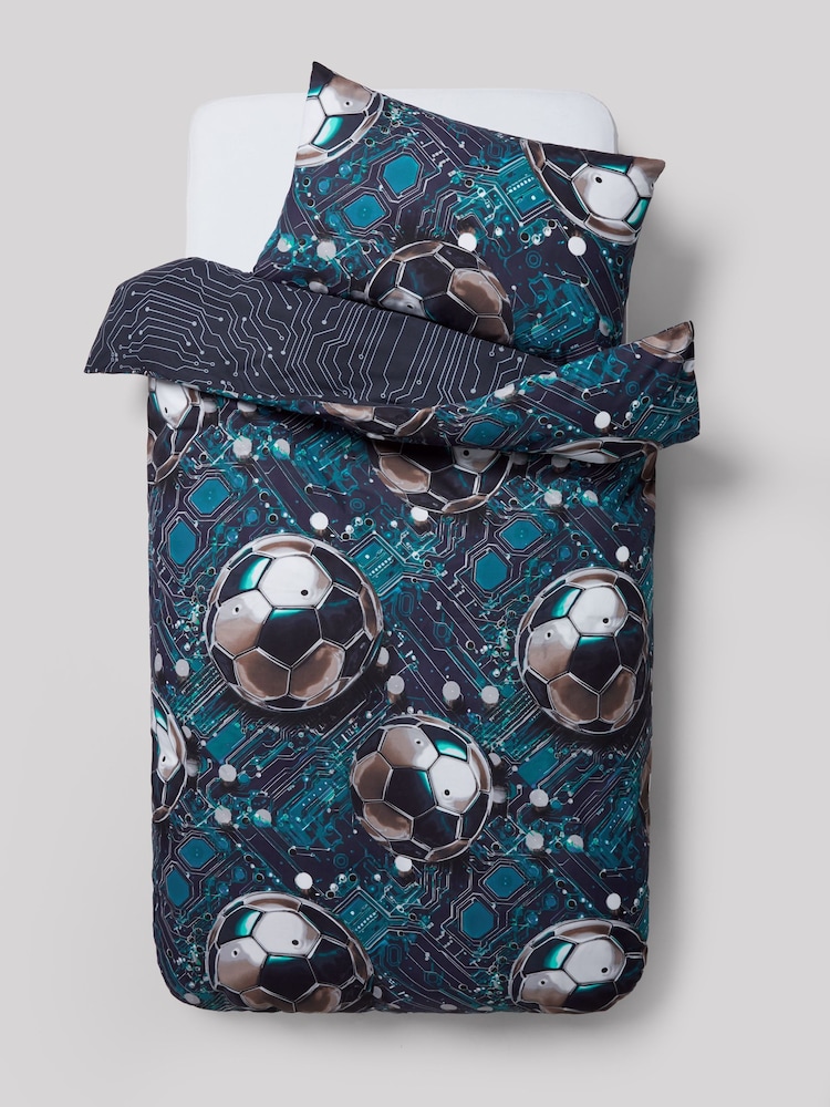 Blue Football Duvet Cover and Pillowcase Set - Image 6 of 6