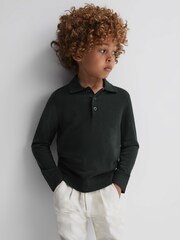Reiss Forest Trafford Junior Merino Wool Polo Shirt - Image 1 of 6