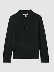 Reiss Forest Trafford Junior Merino Wool Polo Shirt - Image 2 of 6