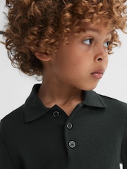 Reiss Forest Trafford Junior Merino Wool Polo Shirt - Image 4 of 6