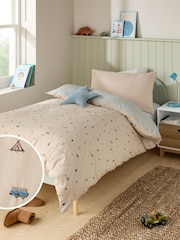 Embroidered Camping 100% Cotton Printed Bedding Duvet Cover and Pillowcase Set - Image 1 of 8