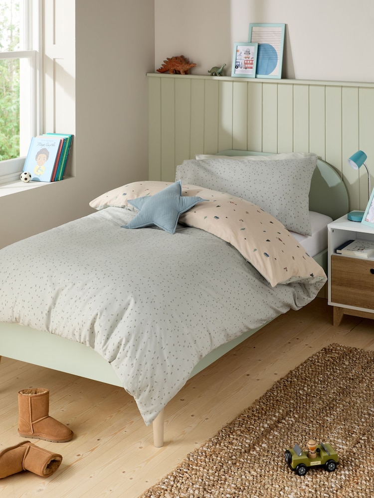 Embroidered Camping 100% Cotton Printed Bedding Duvet Cover and Pillowcase Set - Image 2 of 8