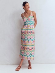 Boden Empire Linen Broderie Dress - Imagen 1 de 6