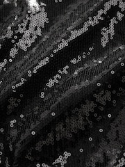 Black Sequin Relaxed Blazer - Image 6 of 7