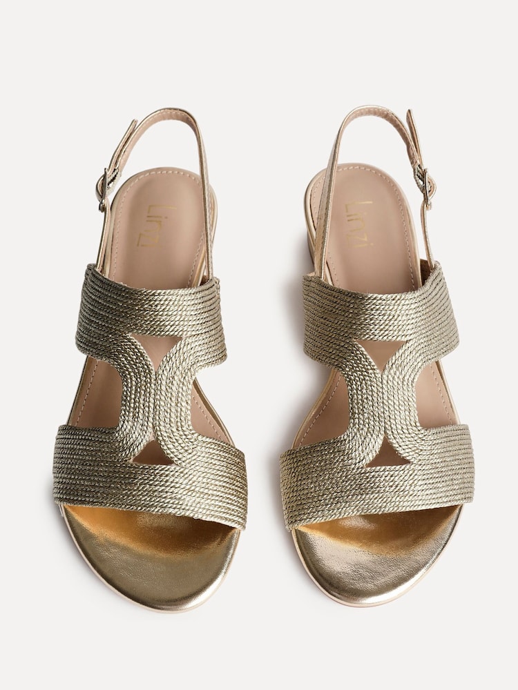 Linzi Gold Reeva  Block Heel Sandals - Image 4 of 4