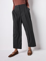 Grey Pinstripe Tailored Barrel Trousers - Image 2 of 7
