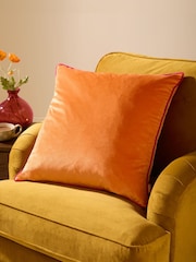 Furn Orange Meridian Velvet 55cm X 55cm Cushion Cover - Image 1 of 6