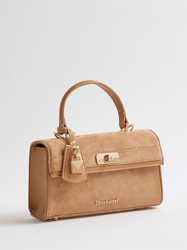 River Island Brown Lock Front Tote Bag - Image 2 of 6 River Island Brown Lock Front Tote Bag - Image 2 of 6