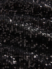 Black Long Sleeve Belted Sequin Mini Dress - Image 7 of 7