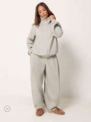 PixieGirl Petite Natural Brushed Funnel Neck Hoodie & Joggers Set - Image 1 of 6