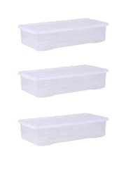 Wham Set of 3 Clear Crystal 42L Plastic Storage Under Bed Box & Lid - Image 2 of 4