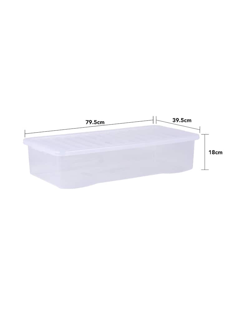 Wham Set of 3 Clear Crystal 42L Plastic Storage Under Bed Box & Lid - Image 4 of 4