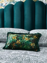 Clarke & Clarke Green Congo Velvet  Cushion - Image 1 of 4