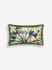 Clarke & Clarke Green Congo Velvet  Cushion - Image 2 of 4