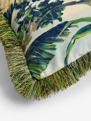 Clarke & Clarke Green Congo Velvet  Cushion - Image 4 of 4