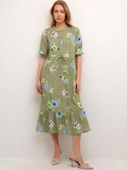 Cream Green Rosina Belted Maxi Dress - Image 1 of 6