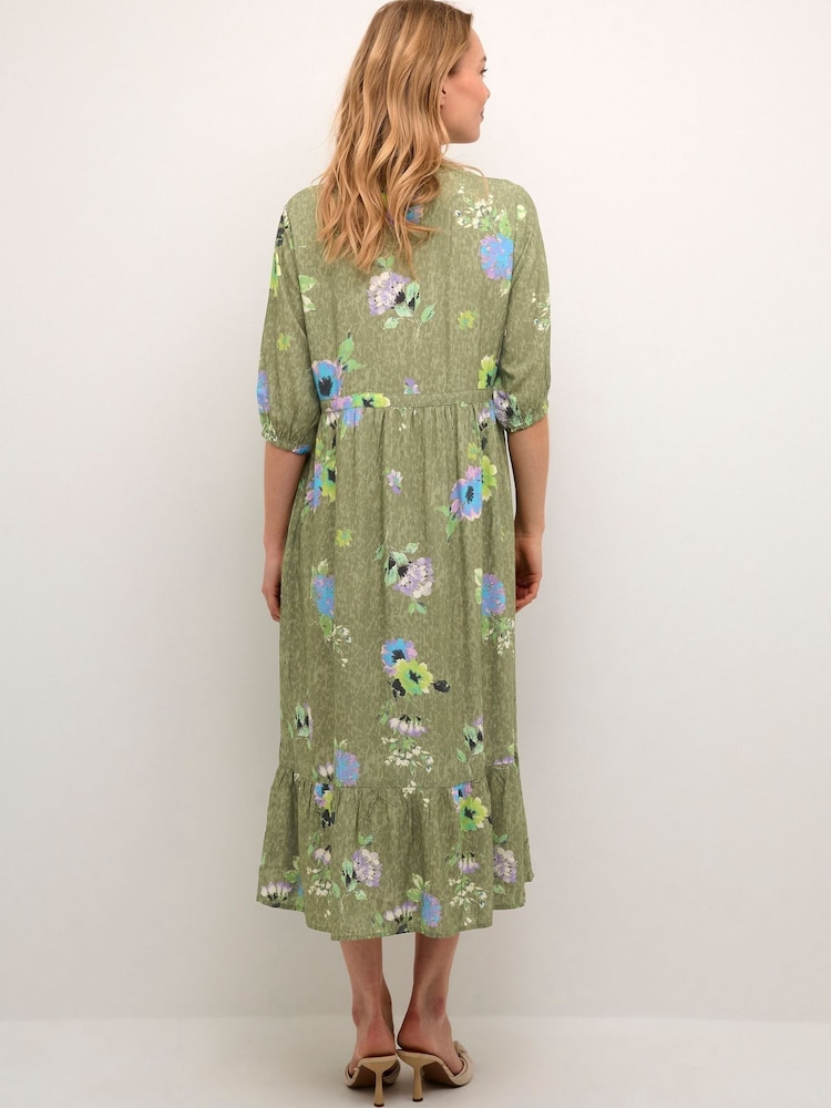 Cream Green Rosina Belted Maxi Dress - Image 2 of 6