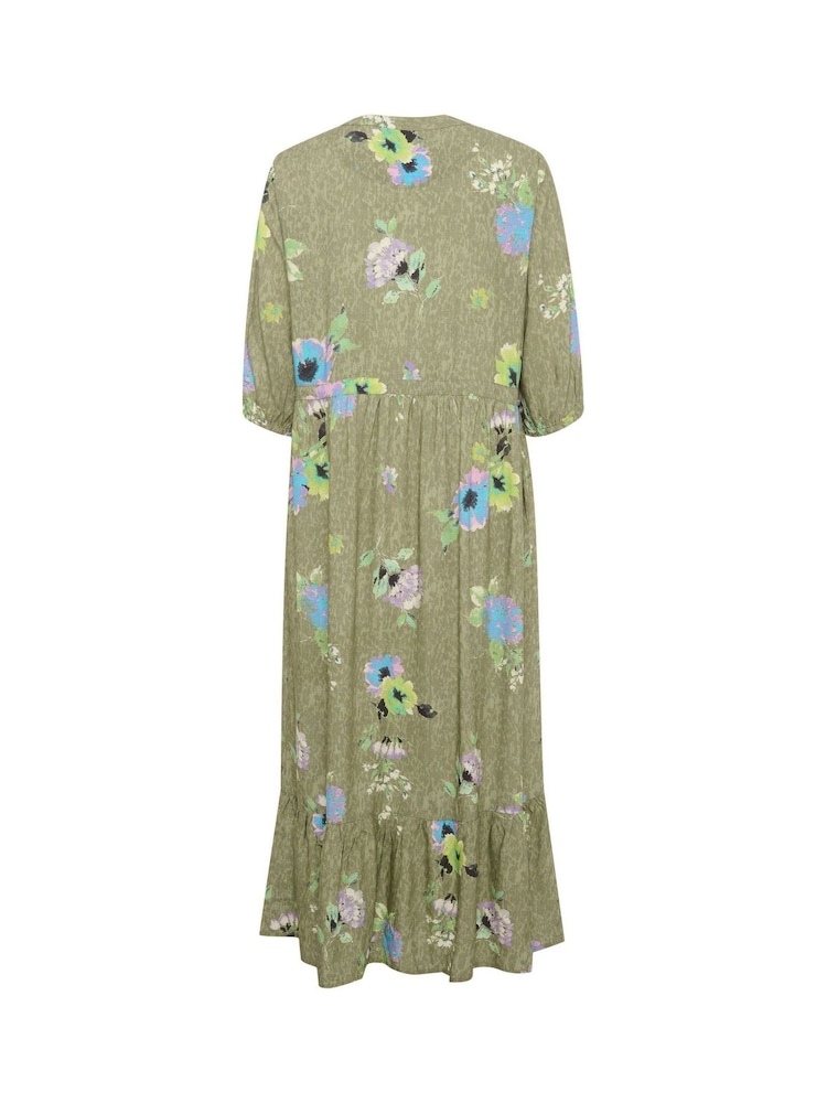 Cream Green Rosina Belted Maxi Dress - Image 6 of 6