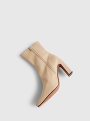 River Island Cream Square Heel Stretch Boots - Image 3 of 5