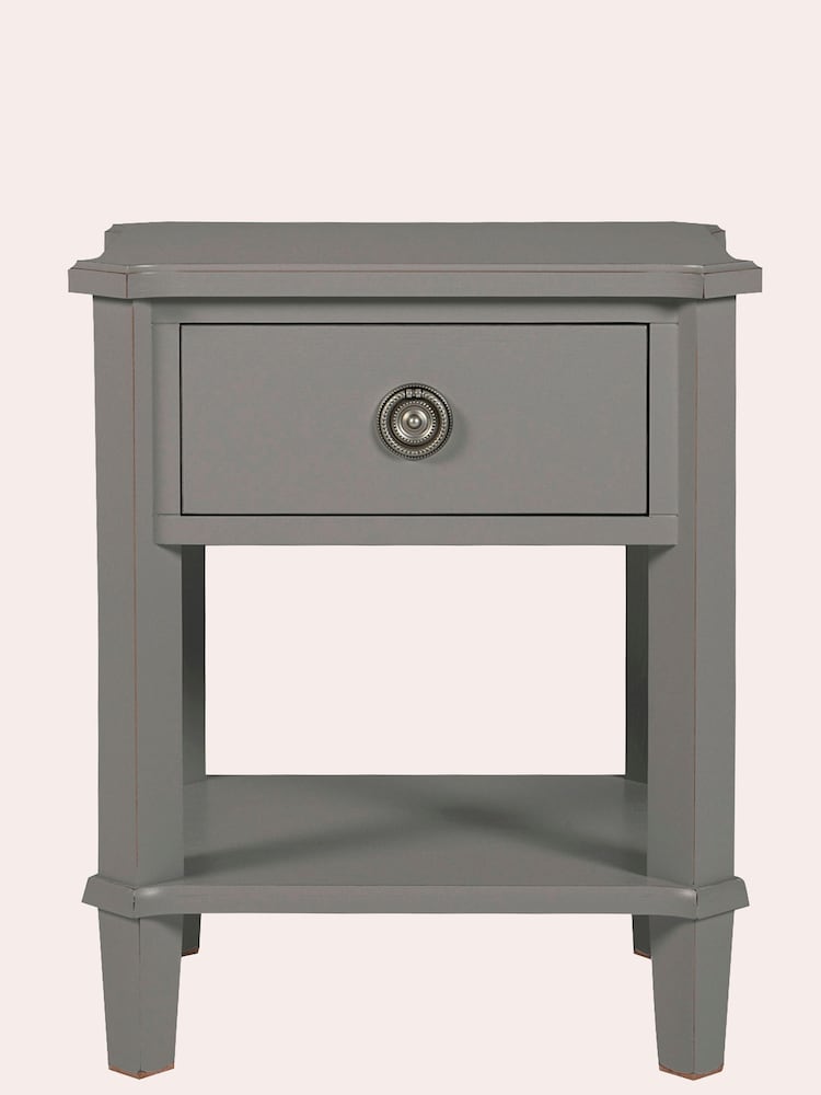Laura Ashley Pale Charcoal Henshaw 1 Drawer Side Table - Image 2 of 5