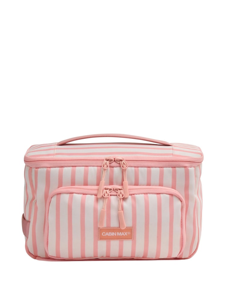 Cabin Max Pink Classic Striped Toiletries Bag - Image 1 of 3 Cabin Max Pink Classic Striped Toiletries Bag - Image 1 of 3