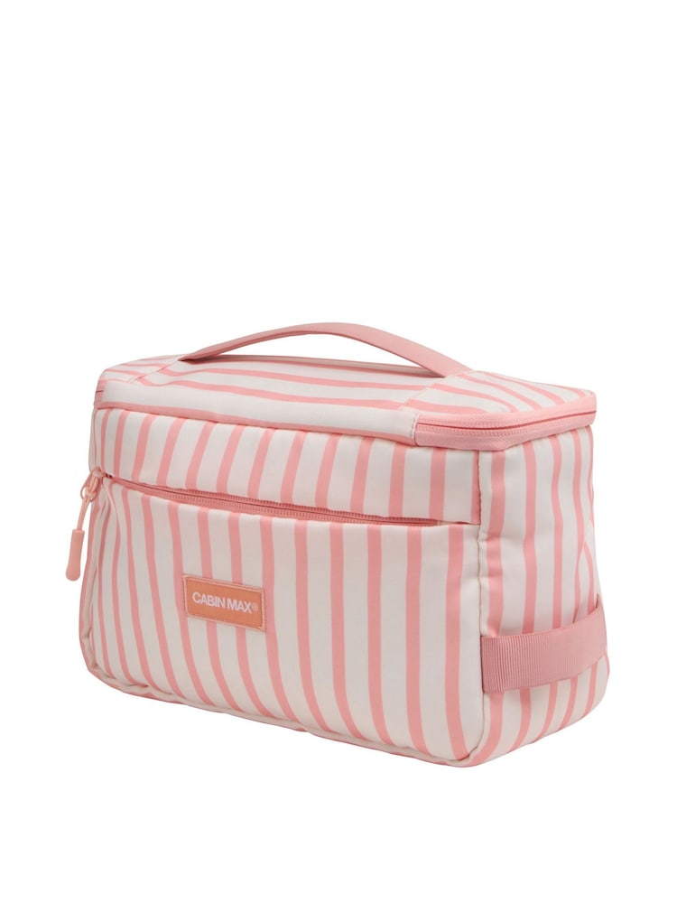 Cabin Max Pink Classic Striped Toiletries Bag - Image 2 of 3 Cabin Max Pink Classic Striped Toiletries Bag - Image 2 of 3